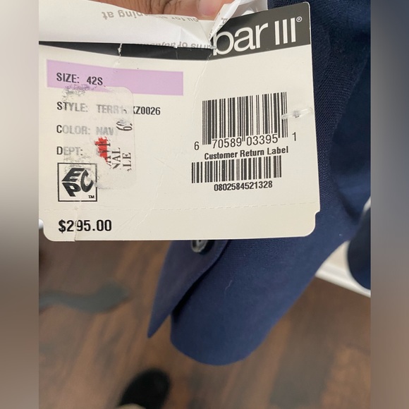 Men Blue Jacket Slim Fit  Size 42S - Picture 4 of 9